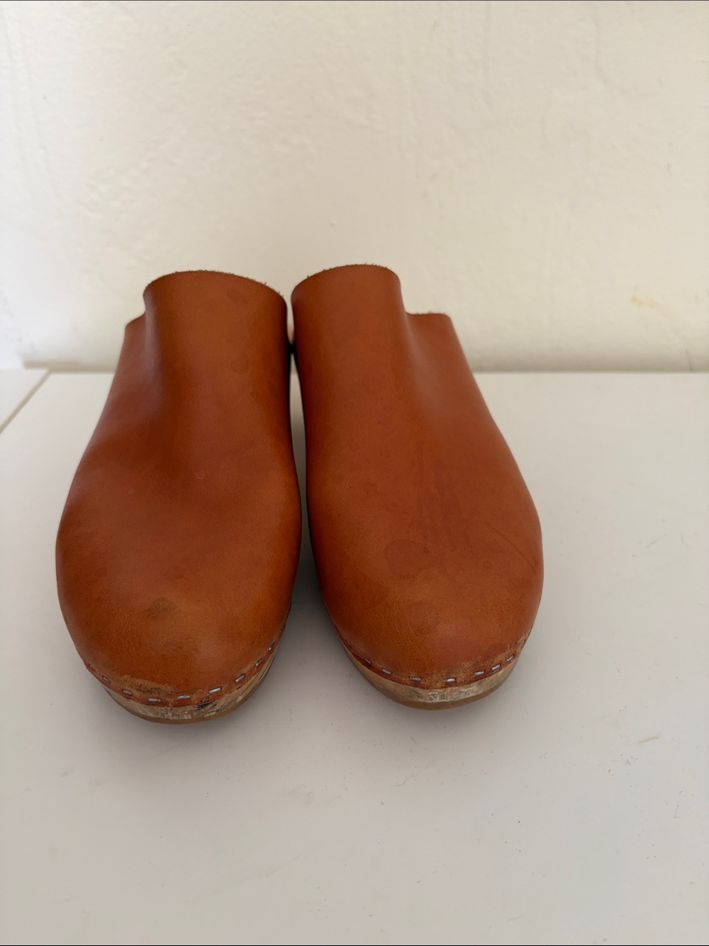 Bryr Cognac Leather Slip-On Mules